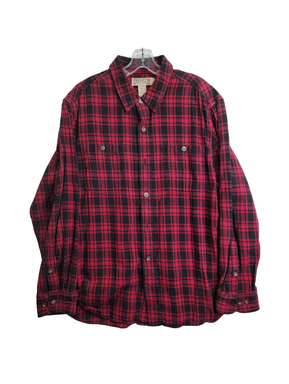Duluth Trading Co. Mens XL Shirt Red Plaid Long Sleeve Button-Down Outdoor